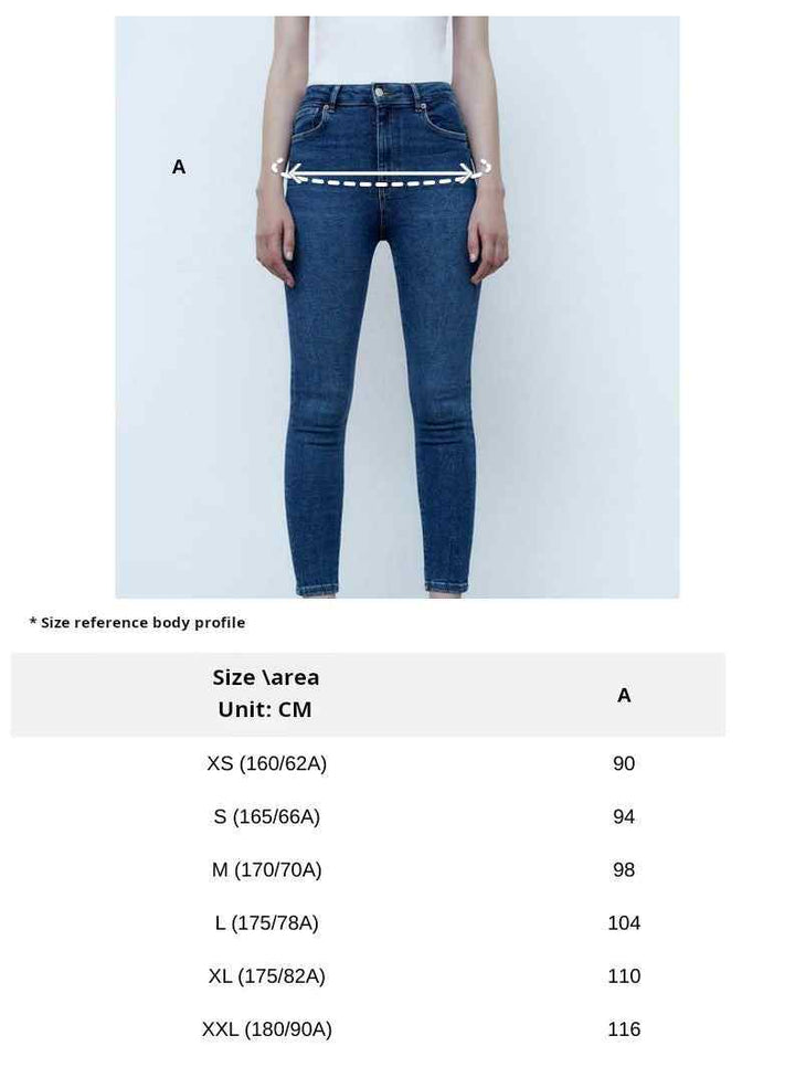 بنطال جينز نسائي بسيط مريح من مجموعة ZARA2025 new summer مقاس XS إلى XXL