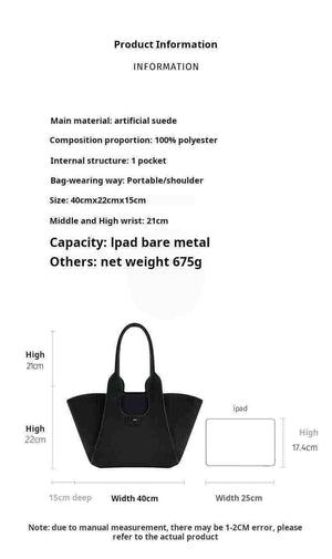 حقيبة يد JW PEI Tote Bag بخامة الشمواه الصناعي الفاخر.