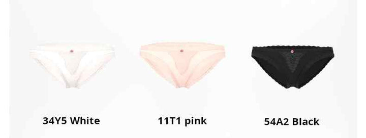 مجموعة 3 قطع بناطيل داخلية بيكيني نسائية مريحة من دانتيل Victoria's Secret lace بألوان أبيض وردي وأسود صيف 25