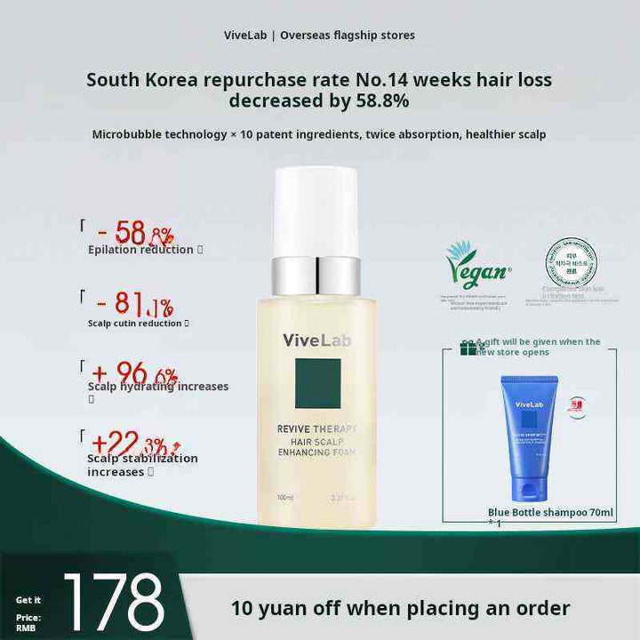 Vivelab Anti-Shedding Foam Scalp Care Serum Hair Growth Fixes Hair Refreshes and Strengthens Hair Roots Hairline