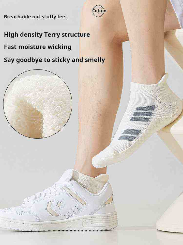 جوارب رياضية رجالية قطنية بتقنية امتصاص العرق ومنع الروائح مناسبة للجري وكرة السلة