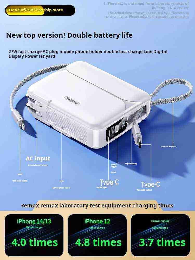 باور بانك REMAX بسعة 20000mAh مع شحن سريع PD27W.