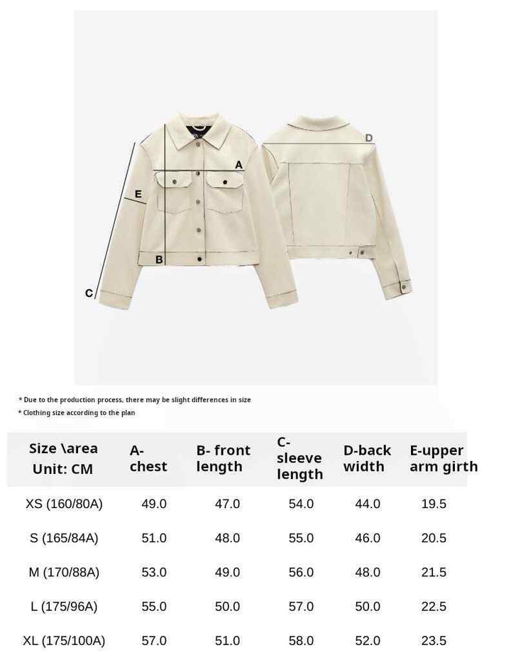 ZARA short denim jacket with brown fur collar women's casual warm stylish design measurement chart