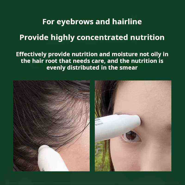 Scalp Care Serum nourishing eyebrows and hairline with concentrated moisture and nutrition application.