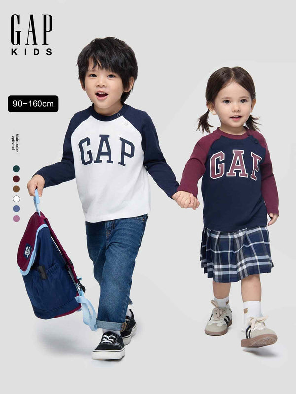 Gap جاب – تيشيرت طويل الأكمام قطن ناعم أولادي/بناتي