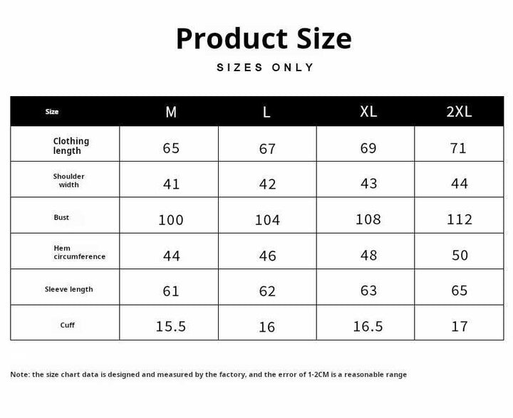 Mr. Lusan pullover slim wool Italian semi-turtleneck sweater size chart with measurements for M to 2XL sizes