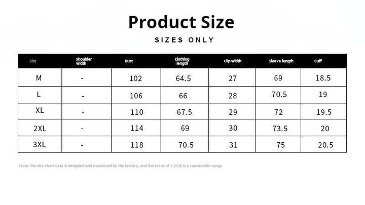 Mr. Lusan cardigan retro slim knitwear size chart for men with measurements in cm