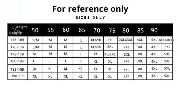 Mr. Lusan sea soul wool sweater size guide chart with weight and height measurements