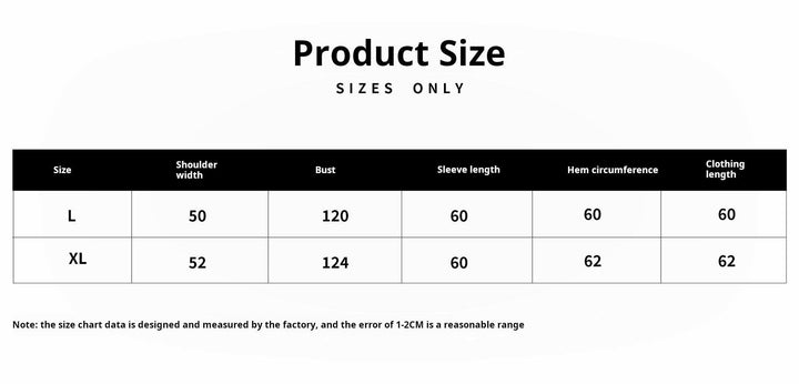 Sizing chart for Mr. Lu San's autumn كارديجان in L and XL with shoulder, bust, sleeve length, hem, and clothing measurements.