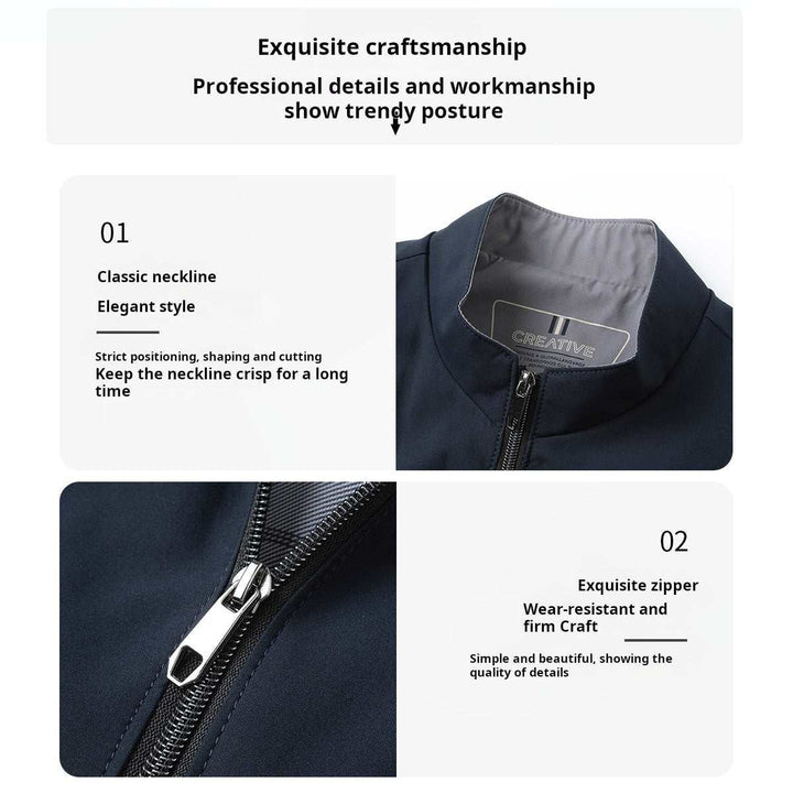 Pierre Cardin autumn fashion casual jacket with classic neckline and durable zipper detailing