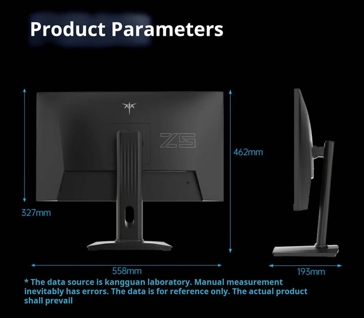 شاشة KTC مقاس 24 إنش عالية التحديث 260 هرتز بلون أزرق منخفض وحماية العين بتصميم أسود مات مع قاعدة قابلة للرفع والدوران