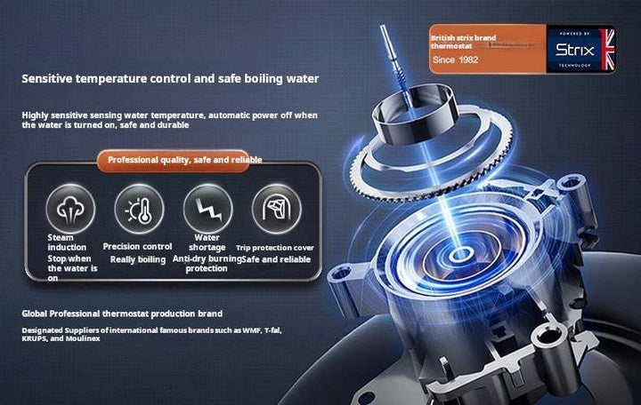 تصميم داخلي دقيق لأجهزة تحكم بالحرارة وسلامة غلاية Supor Kettle فولاذ مقاوم للصدأ مع تقنية إيقاف التشغيل التلقائي