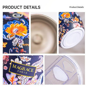 كوب قهوة MAGRACE ستانلس ستيل عازل للحرارة بتصميم U-shaped.