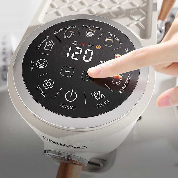 شاشة لمس تفاعلية لماكينة إسبريسو HiBREW H13 ثنائية الغلاية بخاصية تحضير متعددة ومضخة ضغط ٢٠ بار