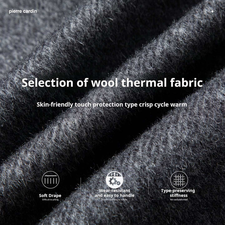 نسيج صوف حراري عالي الجودة لجاكيت بيير كارдин مقاوم ومريح للطقس البارد