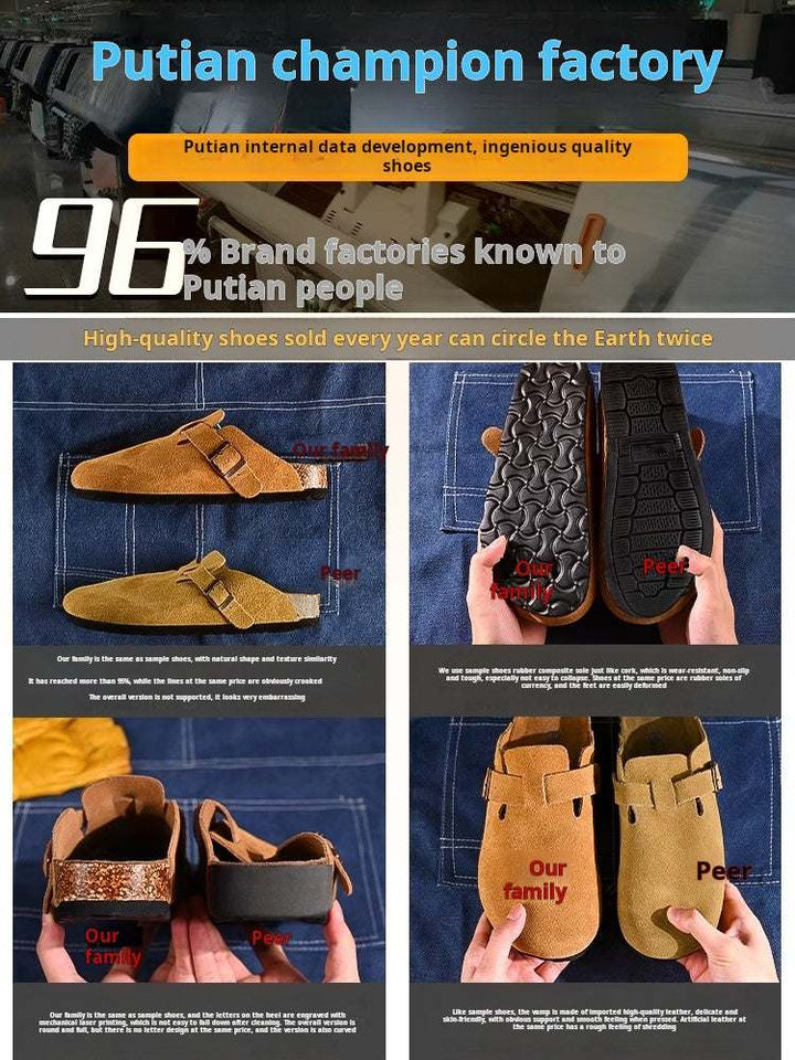 حذاء بيركنستوك بني بنعل سميك وجلد سويدي قابل للتعديل مريح وعصري