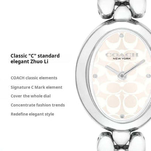 COACH Sammy Quartz movement Stainless steel strap White dial Women's watch.