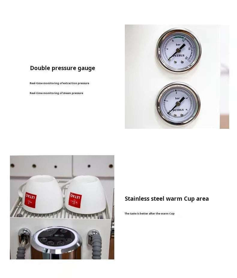 ماكينة Espresso بيضاء Petrus PE3900 بنظام Double Boiler.