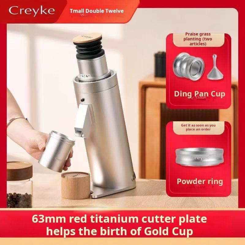 مطحنة قهوة Creyke DC63 احترافية مع تروس تيتانيوم - أسود
مطحنة قهوة Creyke DC63 احترافية مع تروس تيتانيوم - فضي.