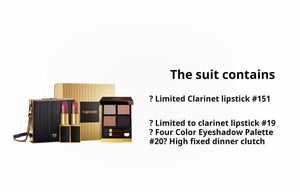 طقم مكياج Tom Ford Qixi Limited: أحمر شفاه، آيشادو وحقيبة يد.