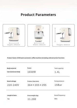 ماكينة Espresso من Smeg موديل ECF03 بخاصية Cold Extraction.