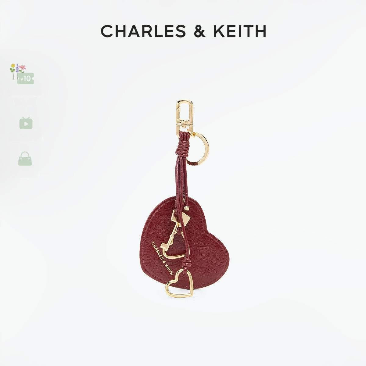 CHARLES &KEITH 26 Heart Bag Pendant Keychain.