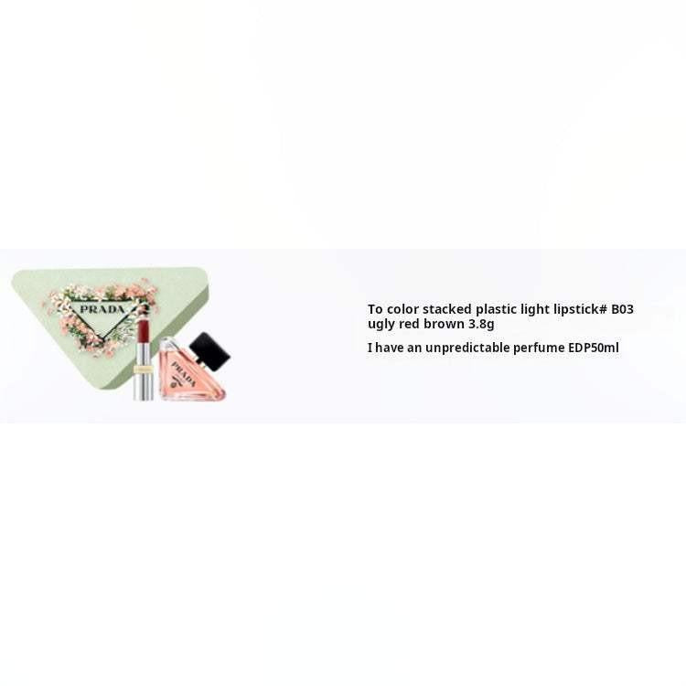 PRADA Heart Flower Lip Perfume Set EDP Bitter Orange Amber 50ml+3.8g.
