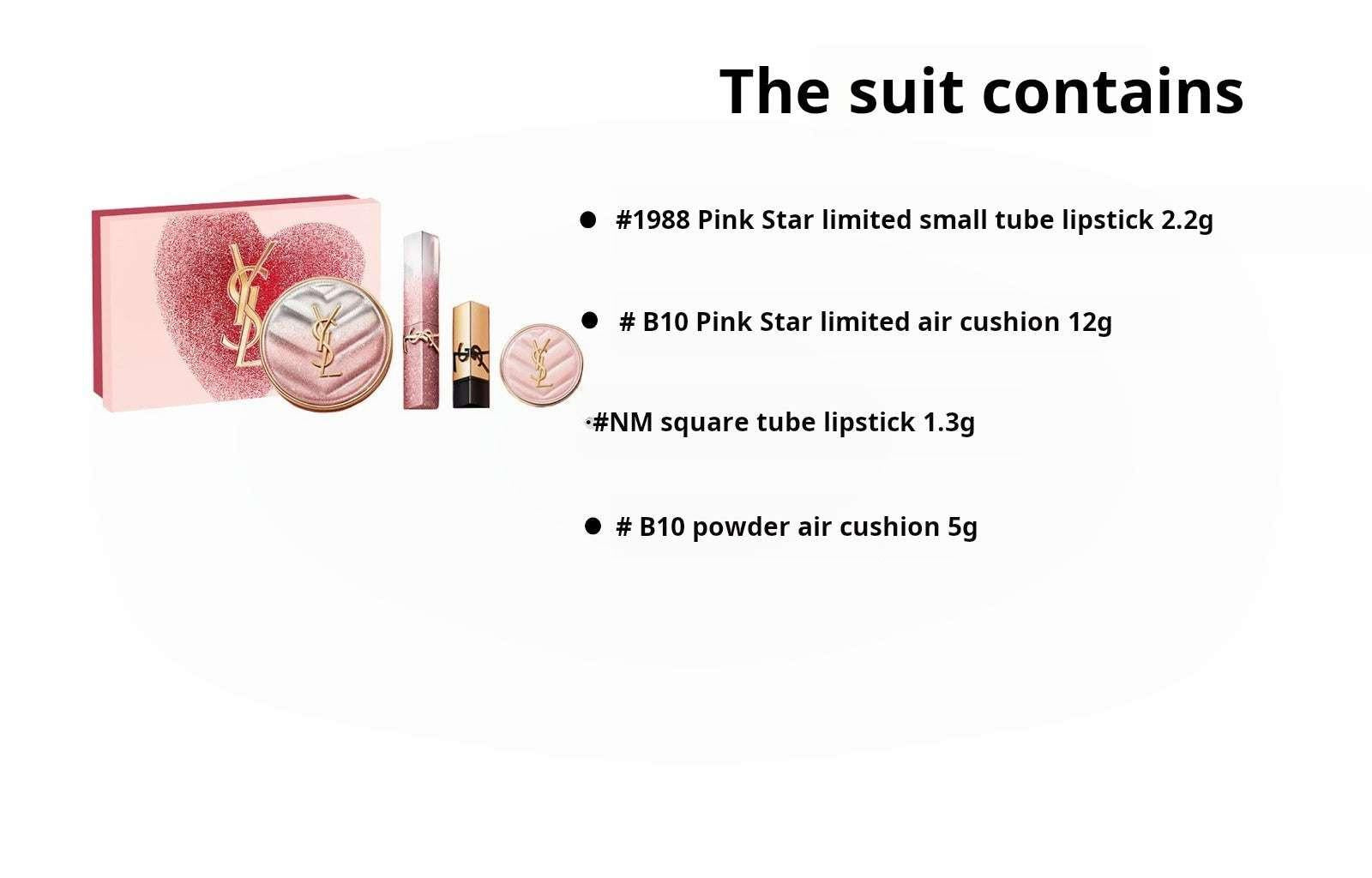 YSL Saint Laurent Limited Edition Pink Cushion Lipstick Gift Set.