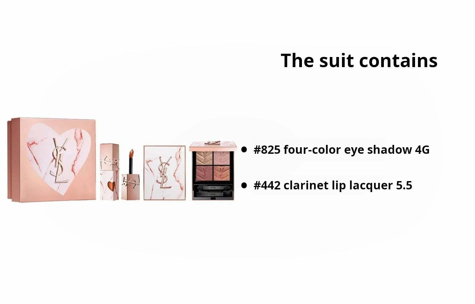 YSL Saint Laurent Pink Stone Lip Gloss and Eyeshadow Makeup Set.