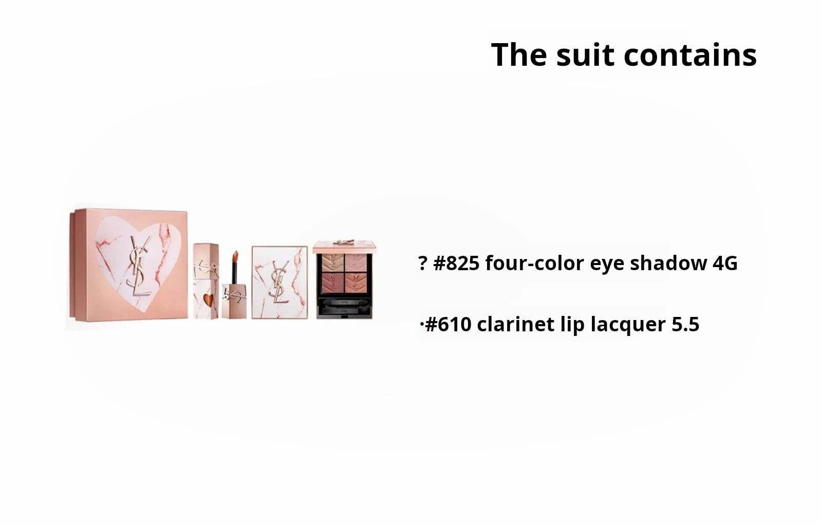 YSL Saint Laurent Pink Stone Lip Gloss and Eyeshadow Makeup Set.
