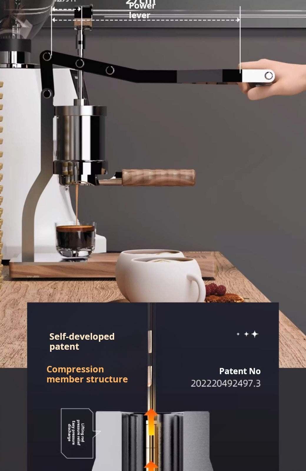 Aleman Espresso 5 ماكينة يدوية احترافية بضغط متغير.