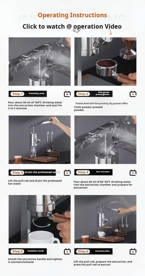 Aleman Espresso 5 ماكينة يدوية احترافية بضغط متغير.