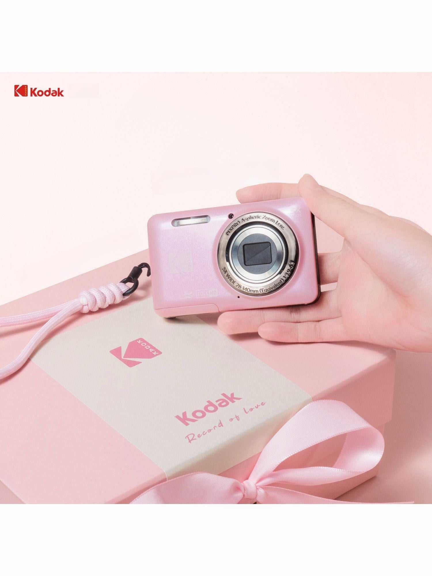 Kodak Pixpro FZ55 | كاميرا ديجيتال 16 ميجابكسل زووم 5x - وردي لؤلؤي.