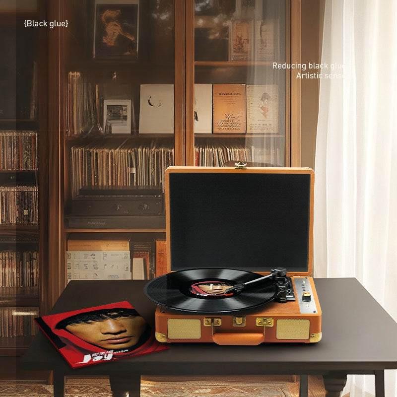 مشغل أسطوانات Retro Vinyl Player بتصميم حقيبة و Bluetooth.
