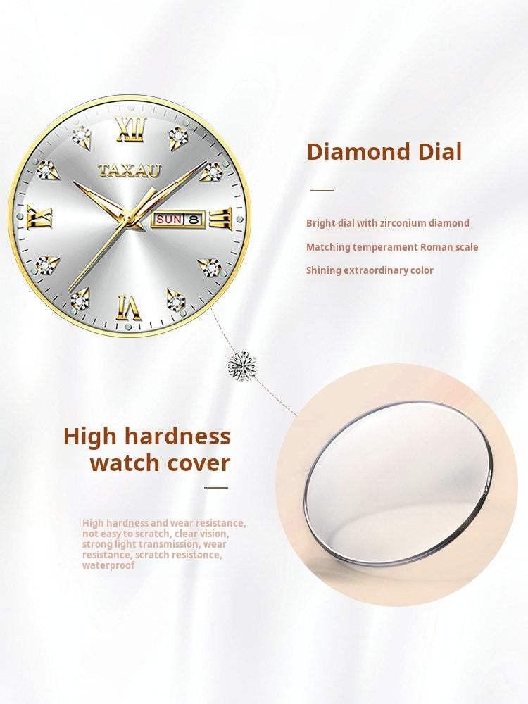 ساعة يد TAXAU نسائية فاخرة Diamond Dial ضد الماء.