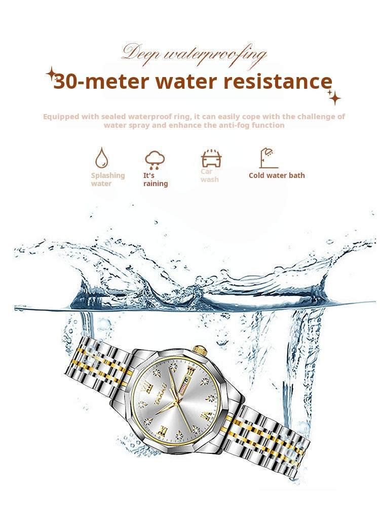 ساعة يد TAXAU نسائية فاخرة Diamond Dial ضد الماء.