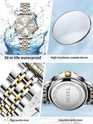 ساعة يد TAXAU نسائية فاخرة Diamond Dial ضد الماء.