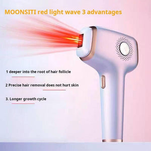 جهاز إزالة الشعر MOONSITI بتقنية Red Light Wave والتبريد.