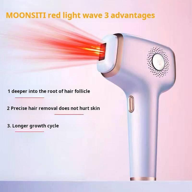 جهاز إزالة الشعر MOONSITI بتقنية Red Light Wave والتبريد.