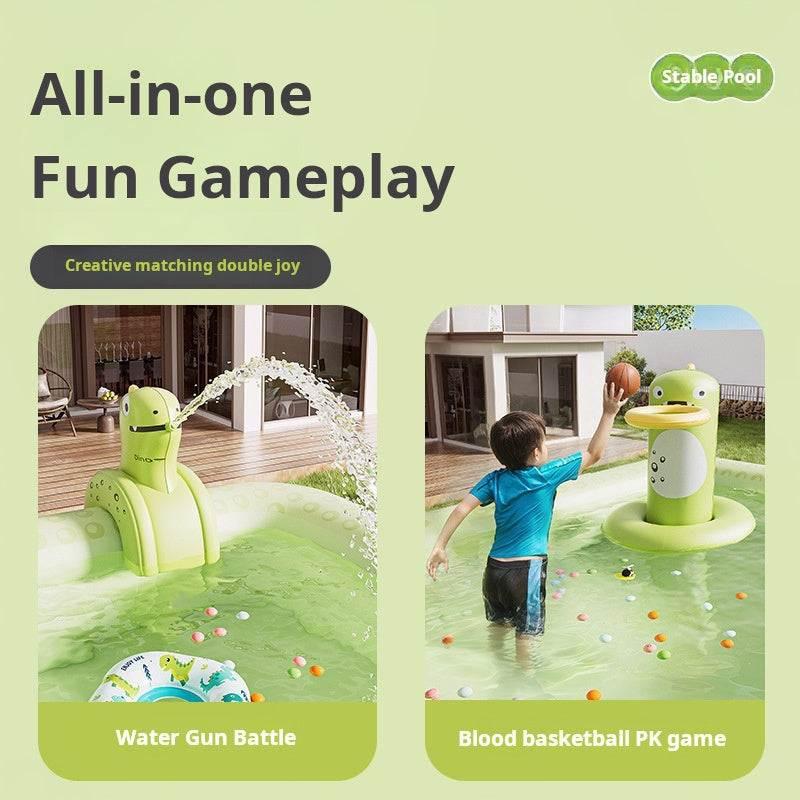 مسبح Dinosaur قابل للنفخ مع Sunshade و Inflatable Slide.