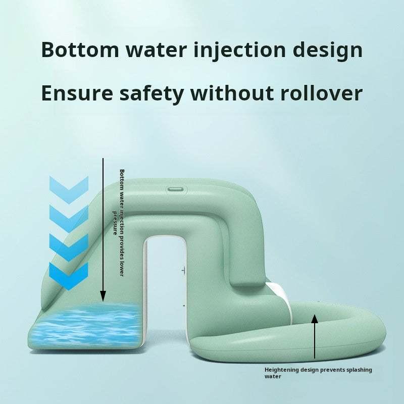 مسبح عائلي Inflatable مع زحليقة و Sunshade باللون الأخضر.