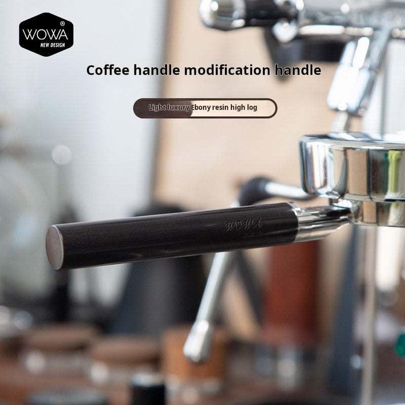 مقبض Portafilter خشب Ebony و Resin مقاس M10 من WOWA.