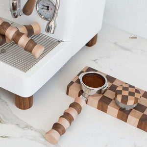 مقبض Portafilter خشبي M10 مدمج من خشب الجوز والقيقب.