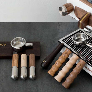 بورتافلتر Bottomless بمقبض خشب طبيعي لمكائن La Marzocco.