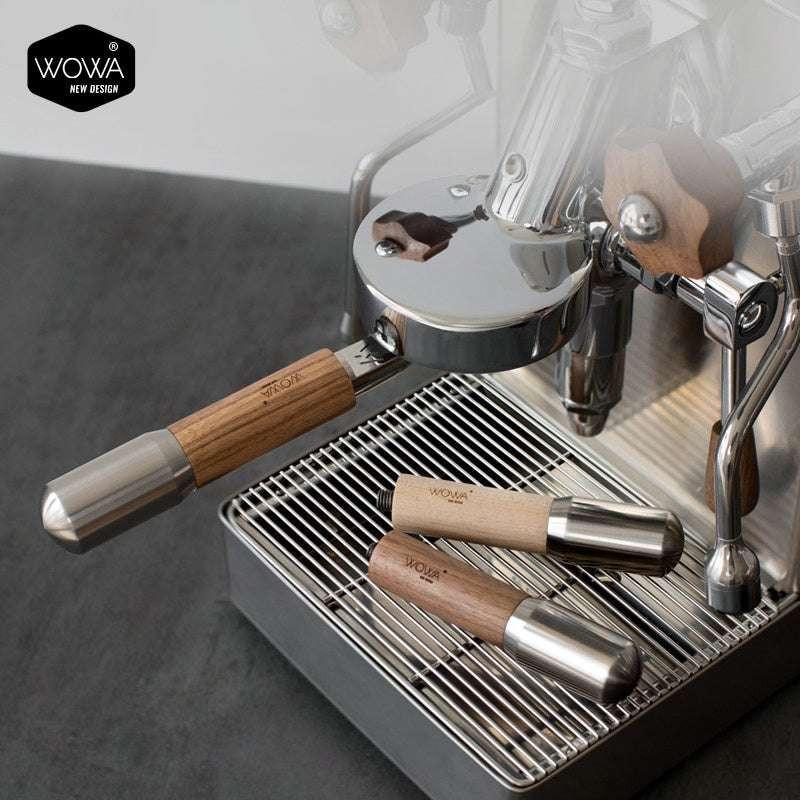 مقبض Portafilter من WOWA خشب و Stainless Steel مقاس M10.