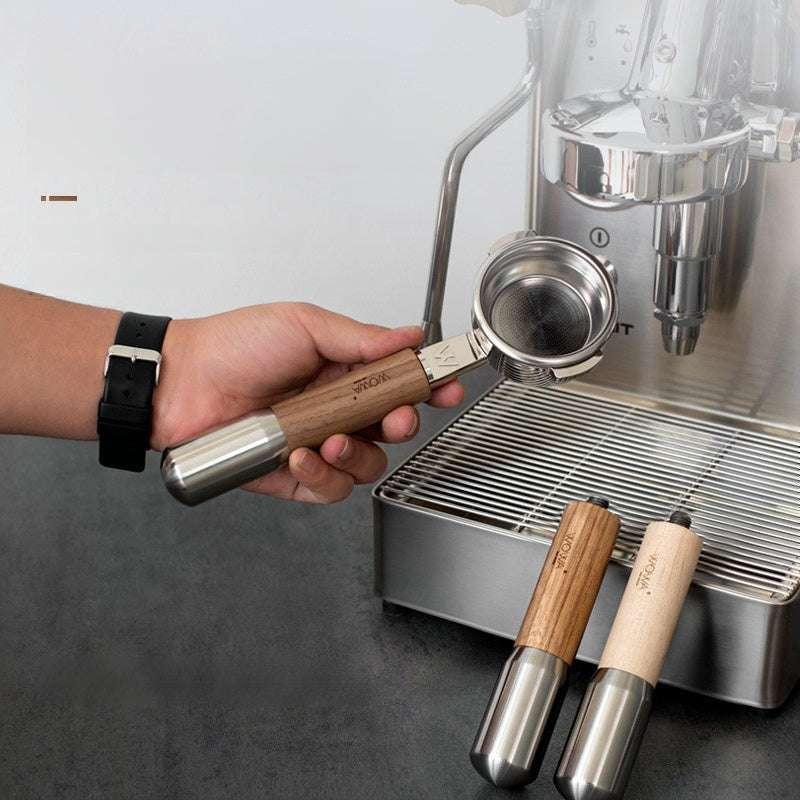 مقبض Portafilter من WOWA خشب و Stainless Steel مقاس M10.