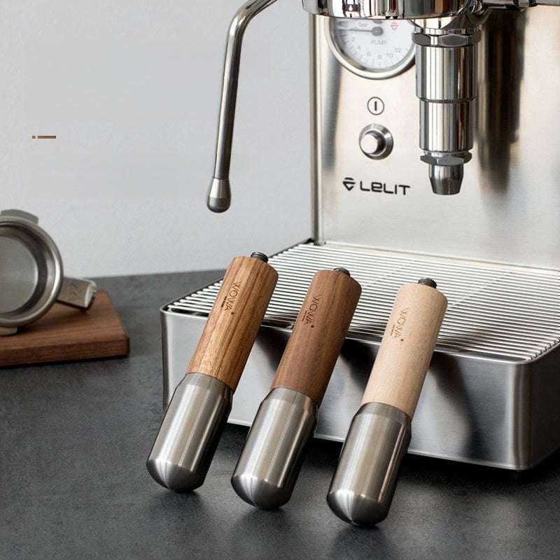 مقبض Portafilter من WOWA خشب و Stainless Steel مقاس M10.
