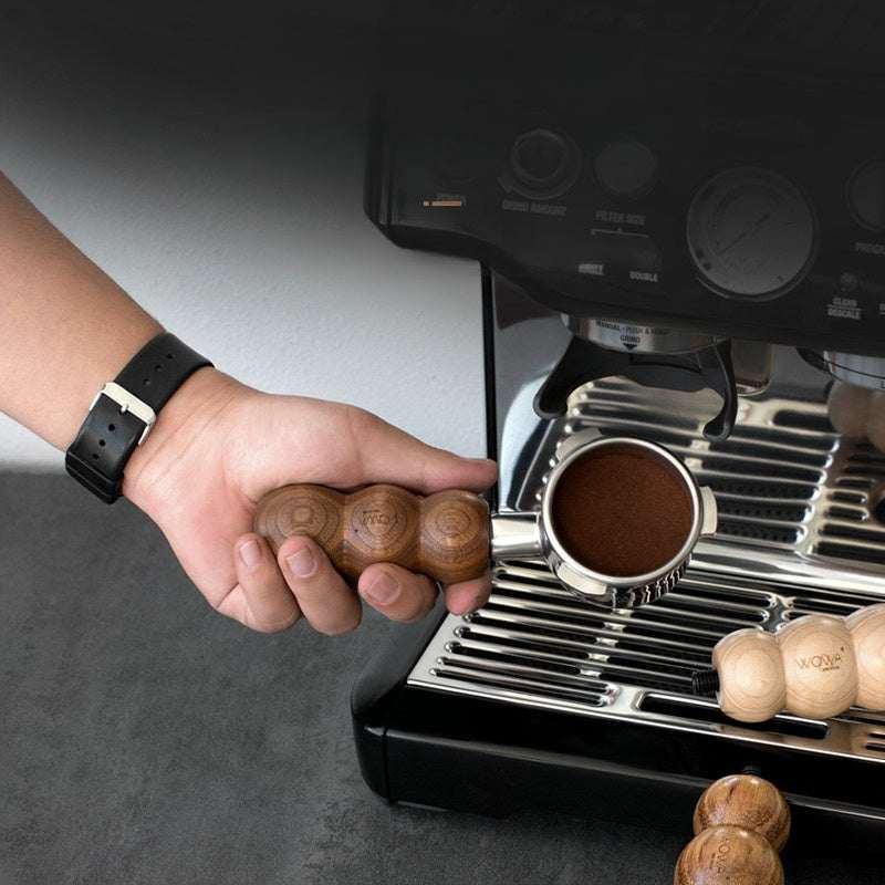 مقبض Portafilter خشب طبيعي M10 بتصميم مريح من WOWA.
