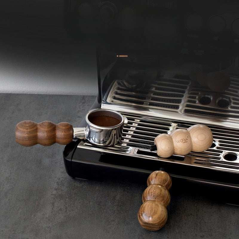 مقبض Portafilter خشب طبيعي M10 بتصميم مريح من WOWA.