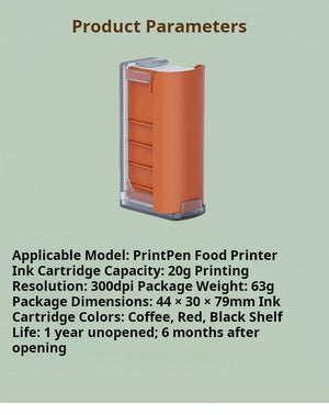 خرطوشة حبر طعام لـ EVEBOT  PrintPen بـ 4 ألوان اختيارية آمنة ومعتمدة.